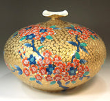 Fujii Kinsai Arita Japan - Somenishiki Golden Sakura Vase 17.50 cm - Free Shipping