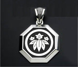 Saito - Family Crest Type - Octagon shape Pendant top Silver 925 Size XL
