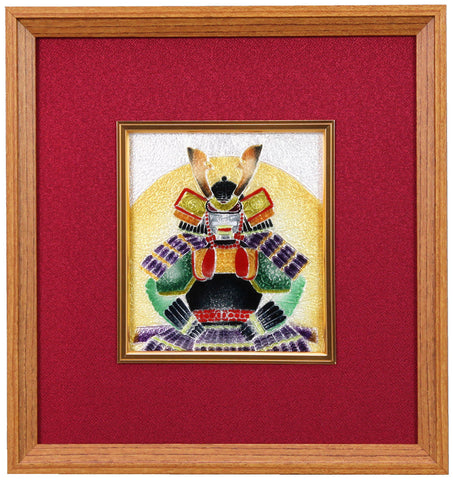 Saikosha - #008-17  Yoroi Kabuto (Framed Cloisonné ware) - Free Shipping