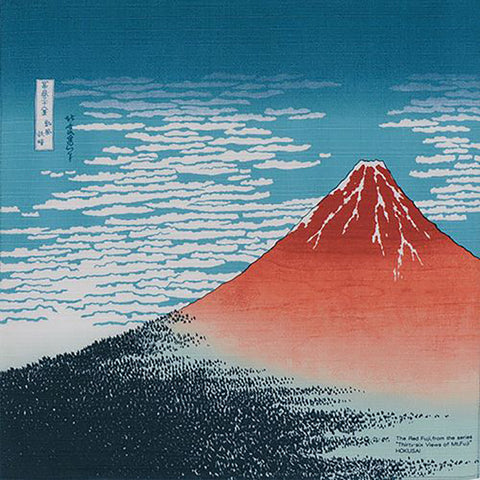 Sumidagawa - Katsushika Hokusai - Aka Fuji (赤富士)  - Furoshiki 48 x 48 cm