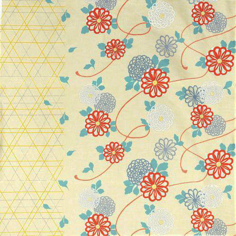 Hare tsutsumi - Chrysanthemum Yellow Furoshiki　晴れ着つつみ 菊 イエロー (Japanese Wrapping Cloth)  145 x 145 cm