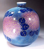 Fujii Kinsai Arita Japan - Somenishiki Kinsai Yurikou Hydrangea Vase 22.00 cm - Free Shipping