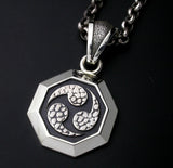 Saito - Octagon Shape Mitsudomoe Silver Pendant Top(Silver 950)