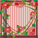 Dear Lady - Tsubaki (Camellia) Furoshiki   97X97cm   (Japanese Wrapping Cloth)
