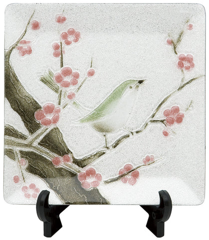 Saikosha - #003-13 Spring Uguisu & Ume (Cloisonné ware ornamental plate) - Free Shipping