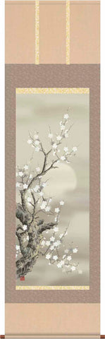 Sankoh Kakejiku - 34A2-063 Oborozuki Hakubai (Moon with white plum) - Free Shipping