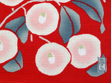 Takehisa Yumeji -Tsubaki(Camellia) Red つばき アカ - Furoshiki 48 x 48 cm