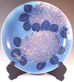 Fujii Kinsai Arita Japan - Somenishiki Kinsai Yurikou Hydrangea Ornamental plate 32.70 cm - Free Shipping