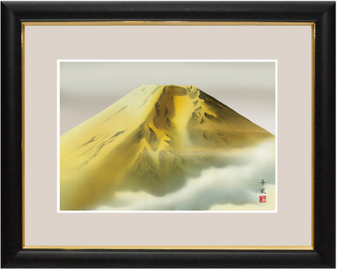 Sankoh Framed Mt. Fuji - G4-BF024L - Ogon Fuji (Golden Mt. Fuji)