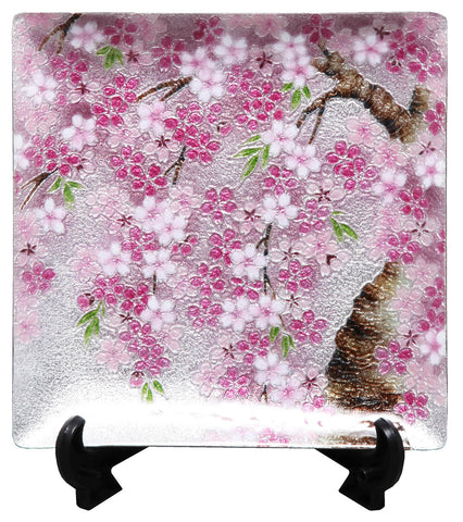 Saikosha - #003-24 Shidare Sakura (Cloisonné ware ornamental plate) - Free Shipping