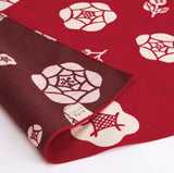 Omotenashi -  Double-Sided Dyeing Bara (Rose) Red/Brown 薔薇 （ばら）／深緋（こきひ）50 cm - Furoshiki (Japanese Wrapping Cloth)