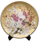 Saikosha - #007-04 Red & White Plum (Cloisonné ware ornamental plate) 45.00 cm - Free Shipping