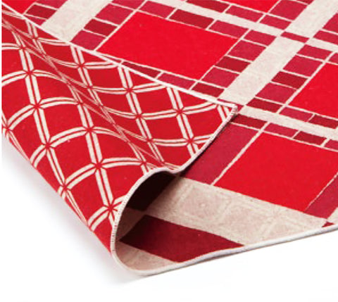 AtarashikiInishie -  Double-Sided Dyeing - Ichimatsu Red - Furoshiki (Japanese Wrapping Cloth)