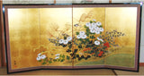 Japanese Traditional Hand Paint Byobu (Gold Leaf Folding Screen) - T 18 - Free Shipping