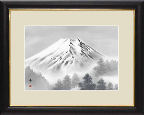 Sankoh Framed Mt. Fuji - G4-BF026L - Suiboku Sansui Mt. Fuji