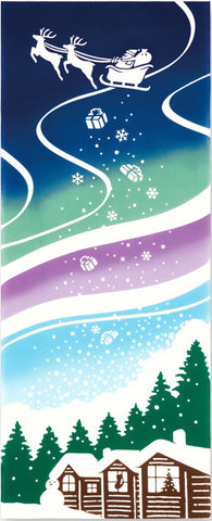 Kenema  - Aurora christmas オーロラクリスマス  (The dyed Tenugui)