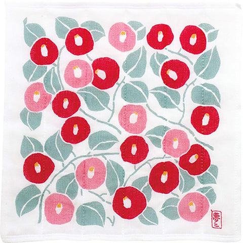 Takehisa Yumeji- Camellia Red つばき アカ - Nanae Fukin (Kitchen towels)   30 x 30 cm