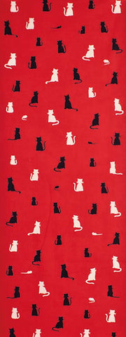 Wafuka - Shiro Kuro Neko (White & Black Cat) (The dyed Tenugui)