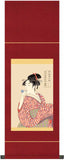 Sankoh Kakejiku - G2-004B Kitagawa Utamaro- Beadlo o fuku musume - Free Shipping