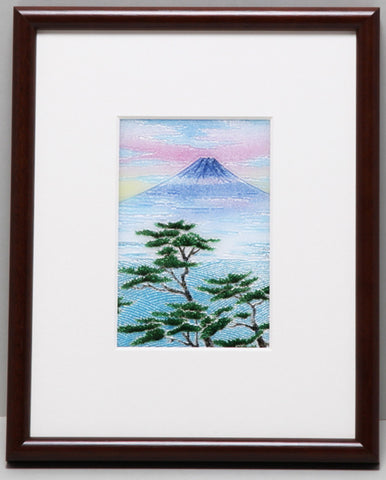 Saikosha - #011-14  Mt. Fuji & Pine (Framed Cloisonné ware) - Free Shipping