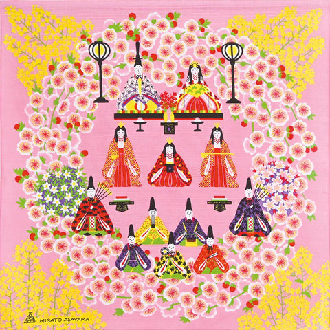 Asayama Misato - Hina matsuri (ひな祭り) 50 x 50 cm Furoshiki (Japanese Wrapping Cloth)