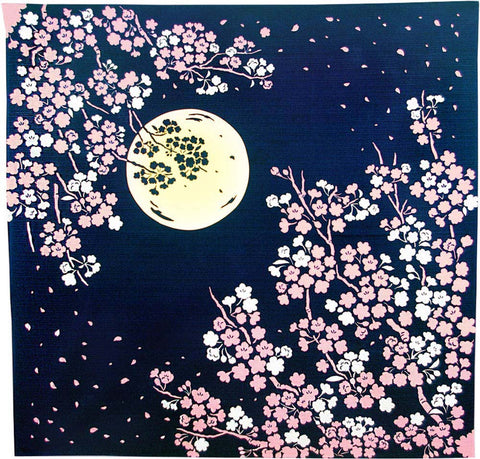 Kenema - Tsuki Yozakura (Sakura under Moonlight) 月夜桜 - Furoshiki  90X90cm