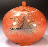 Fujii Kinsai Arita Japan - Kinran Shuyoshiki Yurisai Crane Incense burner (Superlative Collection) - Free Shipping