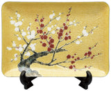 Saikosha - #004-07 Red & White plum (Cloisonné ware ornamental plate) - Free Shipping
