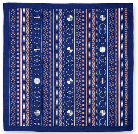 Okamisan - Shima Komon　縞小紋　 - Furoshiki 70 x 70 cm