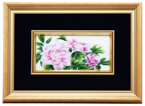 Saikosha - #013 07 Peony (Framed Cloisonné ware) - Free Shipping