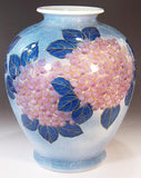 Fujii Kinsai Arita Japan - Somenishiki Kinsai Yurikou Hydrangea Vase 29.00 cm - Free Shipping