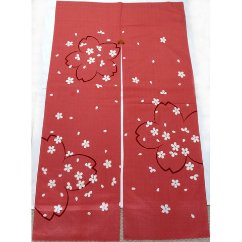 Kyoto Noren (Doorway curtain) 85 cm X 150 cm  - The scattered Sakura - Free Shipping