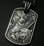 Saito - Rise Dragon-L & Tiger Silver 950 Pendant Top
