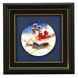 Saikosha - #023-03 Santa and reindeer (Framed Cloisonné ware) - Free Shipping