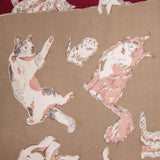 Asayama Misato - Cats    97 x 97 cm Furoshiki  (Japanese Wrapping Cloth)