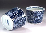 Fujii Kinsai Arita Japan - Kosometsuke Tako Karakusa  Japanese Teacup (Yunomi) One pair set - Free shipping