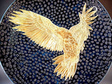 Fujii Kinsai Arita Japan - Tetsuyu Golden Falcon Ornamental plate 39.00 cm  - Free Shipping