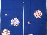 Kyoto Noren (Doorway curtain) 85 cm X 150 cm - Suzu Chirashi (Navy) - Free Shipping