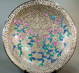 Fujii Kinsai Arita Japan - Somenishiki Platinum Hototogisu Ornamental plate 60.50 cm - Free Shipping