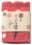 Takehisa Yumeji - Polka dot Pink  - Gauze Towel (Handkerchief)