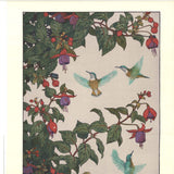 Yoshida Toshi - #017101 Hachi Dori (Humming Bird and Fuchsia) - Free Shipping