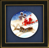 Saikosha - #023-03 Santa and reindeer (Framed Cloisonné ware) - Free Shipping