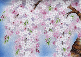 Saikosha - #005-02 Shidare Sakura (Cloisonné ware ornamental plate) - Free Shipping