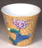 Fujii Kinsai Arita Japan - Somenishiki Golden Hototogisu Sake Cup (Guinomi) - Free shipping