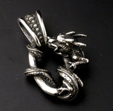 Saito - Rise Dragon W/Chakra Silver Pendant Top (Silver 925)