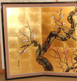 Japanese Traditional Hand Paint Byobu (Gold Leaf Folding Screen) - T 37 - Free Shipping