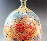 Fujii Kinsai Arita Japan - Yurisai Kinran Dragon Ornamental vase 27.50 cm (Superlative Collection) - Free Shipping