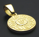 Saito - Mandala on Lotus flower 18Kt Gold Pendant Top (Extra Small)