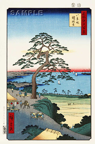 Utagawa Hiroshige - No.026 The "Armour-Hanging Pine" at Hakkeizaka Bluff  - One hundred Famous View of Edo - Free Shipping