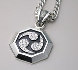 Saito - Octagon Shape Mitsudomoe Silver Pendant Top(Silver 950)